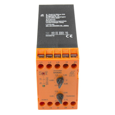 Dold Voltage Monitoring Relay, 3 Phase, DPDT, DIN Rail