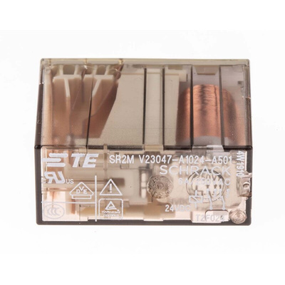 TE Connectivity PCB Mount Force Guided Relay, 24V dc Coil Voltage, 2 Pole, DPDT