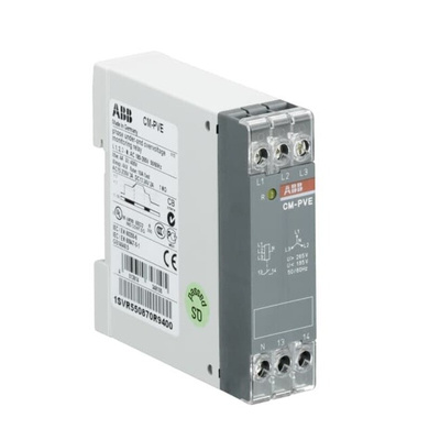 ABB Phase, Voltage Monitoring Relay, 1, 3 Phase, SPST, 185 → 265V ac, DIN Rail