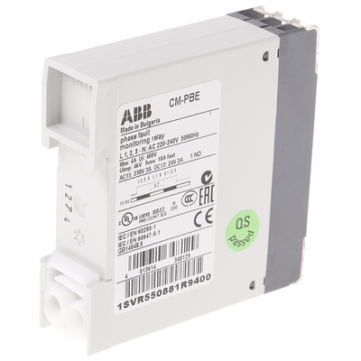 ABB Phase Monitoring Relay, 1, 3 Phase, SPST, 220 → 240V ac, DIN Rail