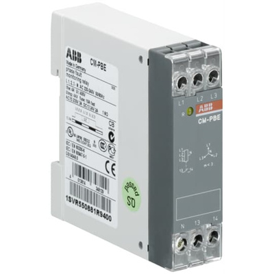 ABB Phase Monitoring Relay, 1, 3 Phase, SPST, 220 → 240V ac, DIN Rail