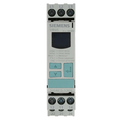 Siemens Phase, Voltage Monitoring Relay, 3 Phase, DPDT, 160 → 690V ac, DIN Rail