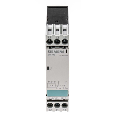 Siemens Phase Monitoring Relay, 3 Phase, DPDT, DIN Rail