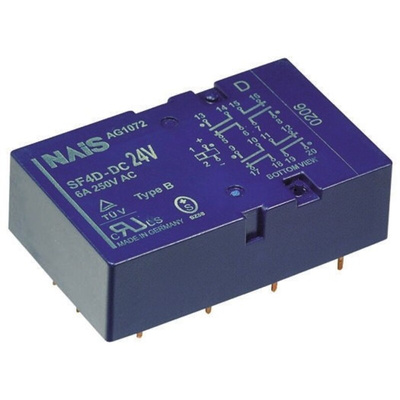 Panasonic PCB Mount Force Guided Relay, 5V dc Coil Voltage, 2 Pole, DPDT