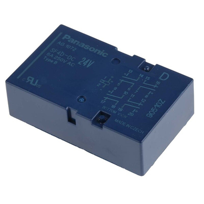 Panasonic PCB Mount Force Guided Relay, 24V dc Coil Voltage