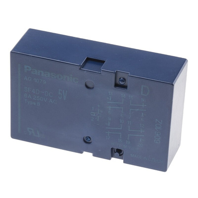 Panasonic PCB Mount Force Guided Relay, 5V dc Coil Voltage, 4 Pole, 4NO/4NC