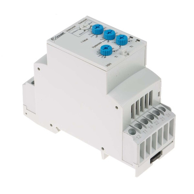 Crouzet Current Monitoring Relay, 3 Phase, DPDT, DIN Rail