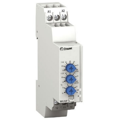 Crouzet Voltage Monitoring Relay, 1 Phase, SPDT, 20 → 80V ac/dc, DIN Rail