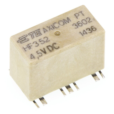 TE Connectivity PCB Mount RF Relay, 4.5V dc Coil, 50Ω Impedance, 3GHz Max. Coil Freq., SPDT