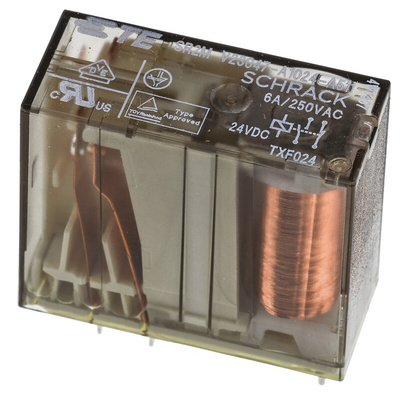 TE Connectivity PCB Mount Force Guided Relay, 24V dc Coil Voltage, 2 Pole, SP-NO/NC