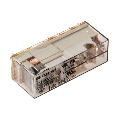 TE Connectivity PCB Mount Force Guided Relay, 5V dc Coil Voltage, 4 Pole, 3PST, SPST
