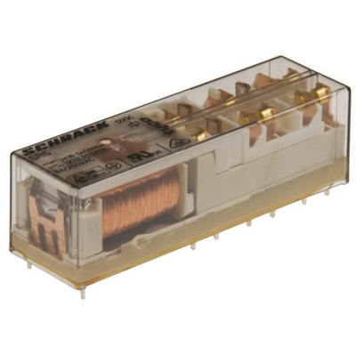 TE Connectivity PCB Mount Force Guided Relay, 12V dc Coil Voltage, 6 Pole, 3PDT