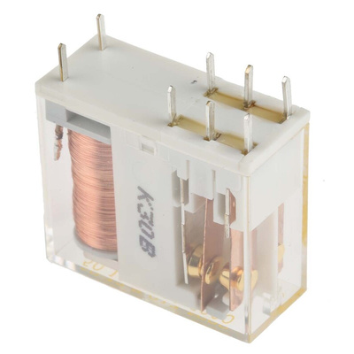 Finder PCB Mount Force Guided Relay, 12V dc Coil Voltage, 2 Pole, DPDT