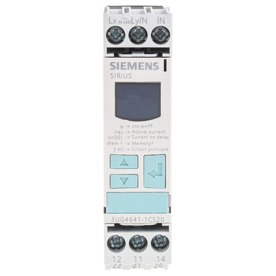 Siemens Current Monitoring Relay, 1 Phase, DPDT, DIN Rail