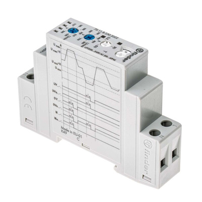 Finder Voltage Monitoring Relay, 1 Phase, SPDT, 170 → 270V ac