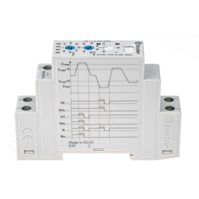Finder Voltage Monitoring Relay, 1 Phase, SPDT, 170 → 270V ac
