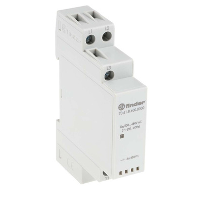 Finder Voltage Monitoring Relay, 3 Phase, SPDT, DIN Rail