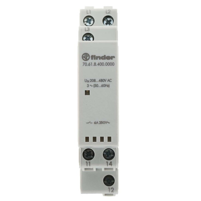 Finder Voltage Monitoring Relay, 3 Phase, SPDT, DIN Rail