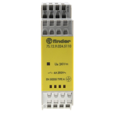 Finder DIN Rail Force Guided Relay, 24V dc Coil Voltage, 2 Pole, SPDT
