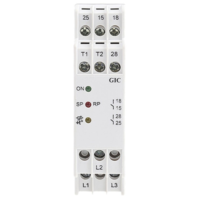 GIC Thermistor Motor Protection Monitoring Relay, 3 Phase, SPDT, DIN Rail
