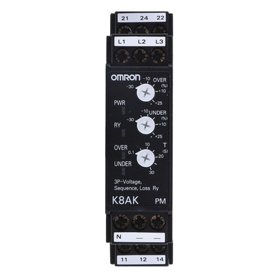 Omron Phase Monitoring Relay, 3 Phase, SPDT, DIN Rail