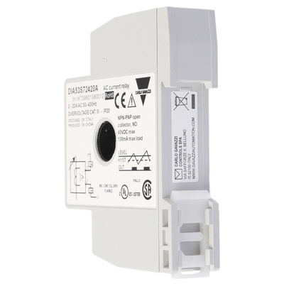 Carlo Gavazzi Current Monitoring Relay, 1 Phase, SPST, DIN Rail