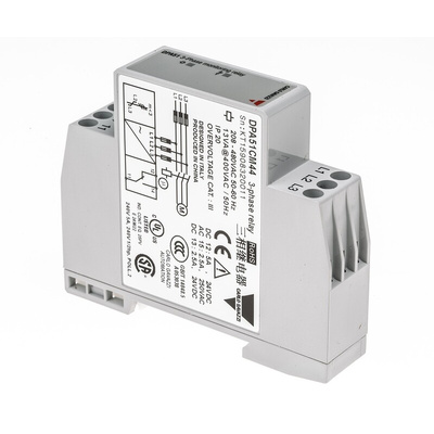 Carlo Gavazzi Phase Monitoring Relay, 3 Phase, SPDT, 177 → 550V ac, DIN Rail