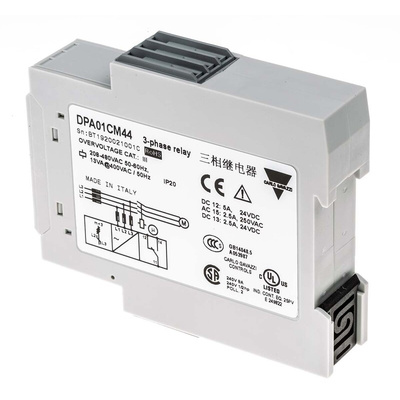 Carlo Gavazzi Phase, Voltage Monitoring Relay, 3 Phase, SPDT, 177 → 550V ac, DIN Rail