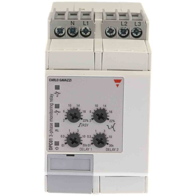 Carlo Gavazzi Phase, Voltage Monitoring Relay, 3, 3+N Phase, SPDT, 510 → 793V ac, DIN Rail