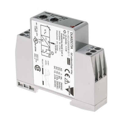 Carlo Gavazzi Voltage Monitoring Relay, SPDT, 8 → 28V dc, DIN Rail