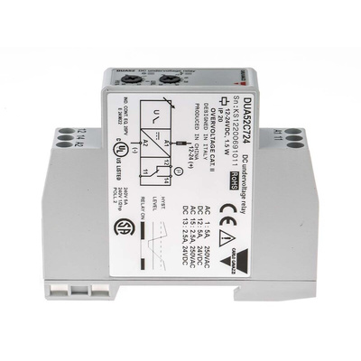 Carlo Gavazzi Voltage Monitoring Relay, SPDT, 8 → 28V dc, DIN Rail