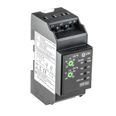 GIC Phase, Voltage Monitoring Relay, 3 Phase, DPDT