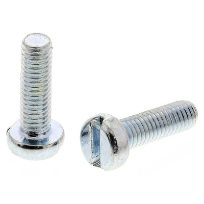 RS PRO, M2 Cheese Head, 12mm Steel Slot Bright Zinc Plated