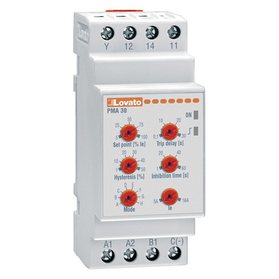 Lovato Current Monitoring Relay, 1 Phase, SPDT, DIN Rail