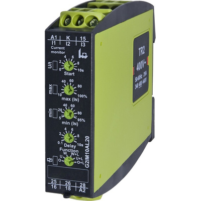 Tele Current Monitoring Relay, 1 Phase, DPDT, DIN Rail