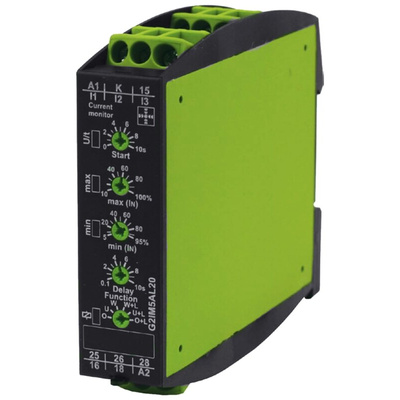 Tele Current Monitoring Relay, 1 Phase, DPDT, DIN Rail
