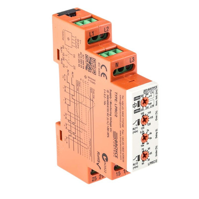Broyce Control Phase, Voltage NFC Monitoring Relay, 3 Phase, SPDT, 243 → 540V ac, DIN Rail