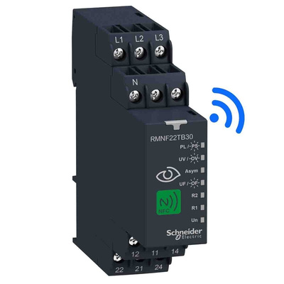 Schneider Electric Frequency, Phase, Voltage Monitoring Relay, 3 Phase, DPDT, DIN Rail