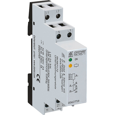 Dold Voltage Monitoring Relay, 3 Phase, DPDT, DIN Rail