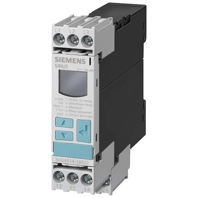 Siemens Voltage Monitoring Relay, 3 Phase, DPDT, DIN Rail