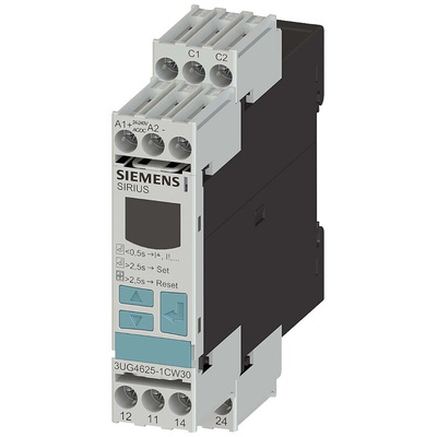 Siemens Current Monitoring Relay, 3 Phase, DPDT, DIN Rail