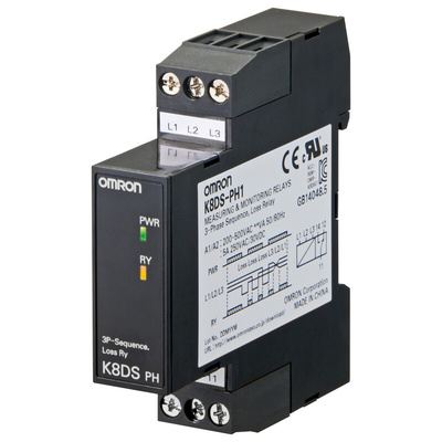 Omron Phase Monitoring Relay, 3 Phase, SPDT