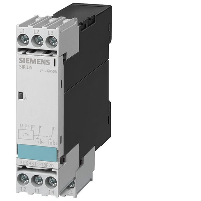 Siemens Phase Monitoring Relay, 3 Phase, DPDT