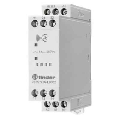 Finder Thermistor NFC Monitoring Relay, Single Phase, 19.2 → 26.4V ac/dc, DIN Rail
