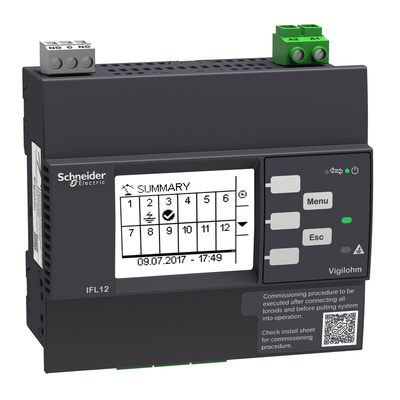 Schneider Electric Insulation Monitoring Relay, SPDT, 100 → 440V ac/dc, Flush Mount