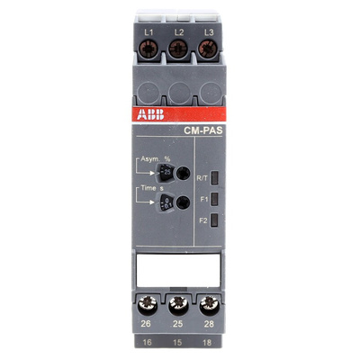 ABB Phase Monitoring Relay, 3 Phase, DPDT, 300 → 500V ac, DIN Rail