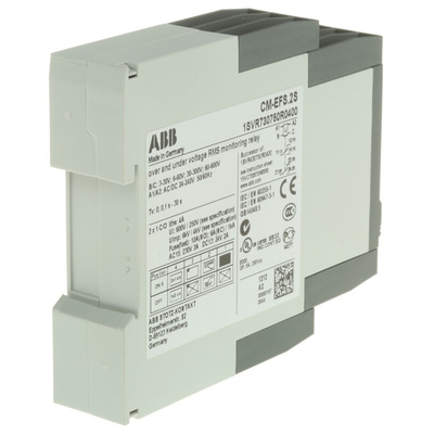 ABB Voltage Monitoring Relay, 1 Phase, DPDT, DIN Rail