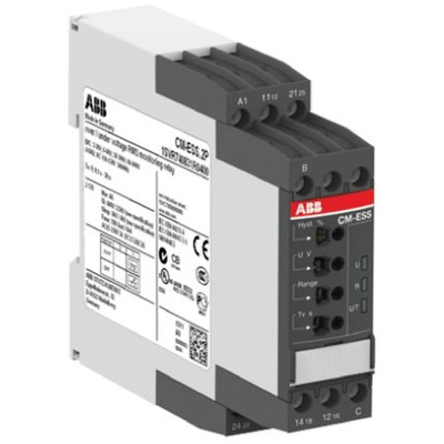 ABB Voltage Monitoring Relay, 1 Phase, DPDT, 3→30 V, 6→60 V, 30→300 V, 60→600 V, DIN Rail