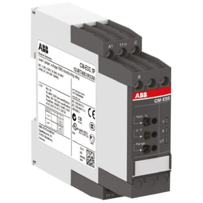ABB Voltage Monitoring Relay, 1 Phase, SPDT, 3→30 V, 6→60 V, 30→300 V, 60→600 V, DIN Rail