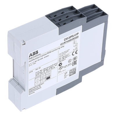 ABB Phase, Voltage Monitoring Relay, 3 Phase, DPDT, 300 → 500V ac, DIN Rail
